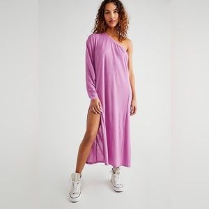Free People Pink One-Shoulder Midi Dress